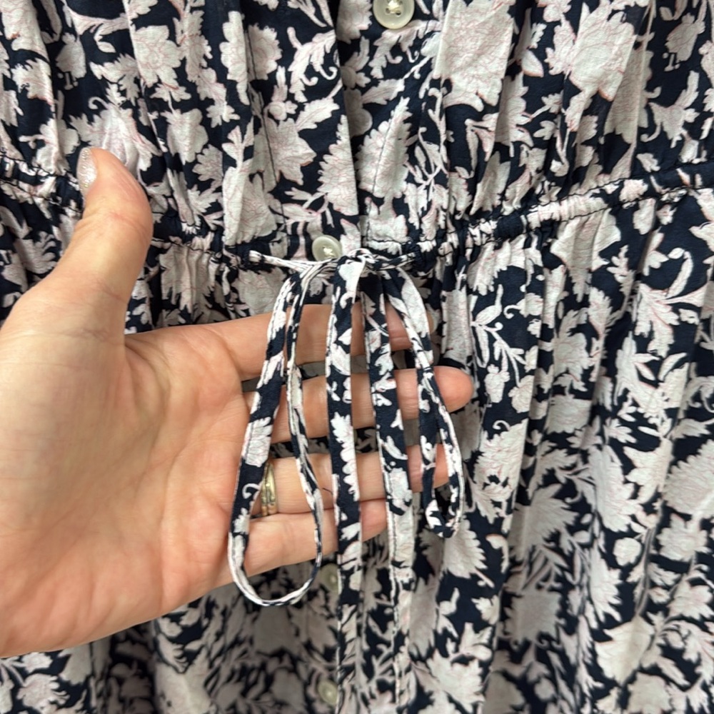 J Crew Tie Waist Cotton Voile MIDI Dress in Rose Vines Sz 4! - Picture 7 of 12